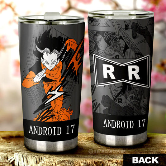 Android 17 Tumbler Cup Custom Dragon Ball Anime Manga Color Style - Gearcarcover - 1