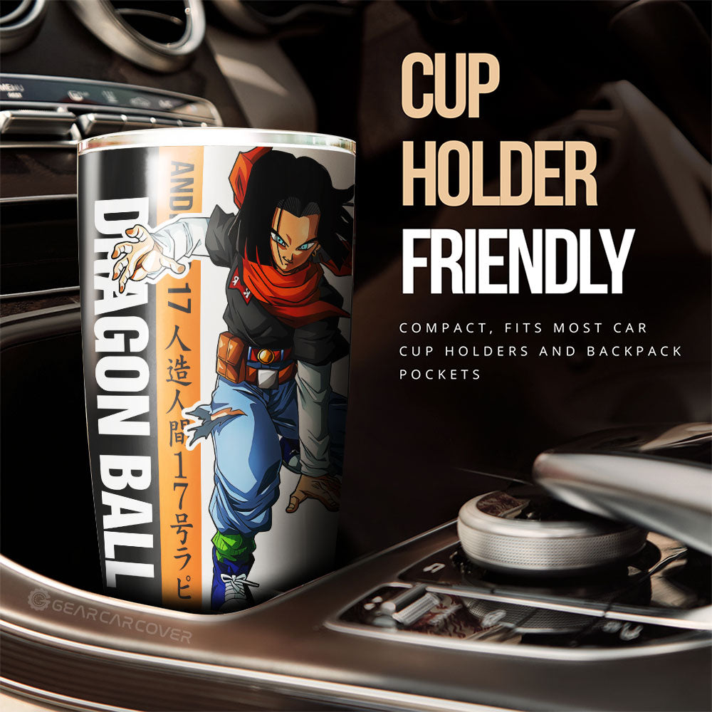 Android 17 Tumbler Cup Custom Dragon Ball Car Accessories For Anime Fans - Gearcarcover - 2
