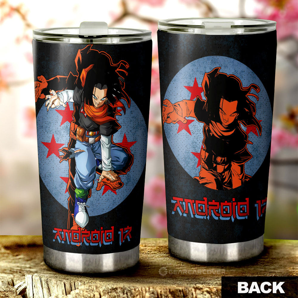 Android 17 Tumbler Cup Custom Dragon Ball Car Accessories - Gearcarcover - 3