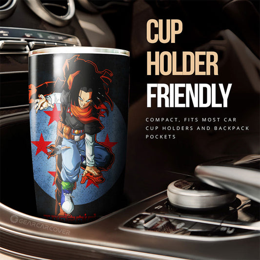 Android 17 Tumbler Cup Custom Dragon Ball Car Accessories - Gearcarcover - 1