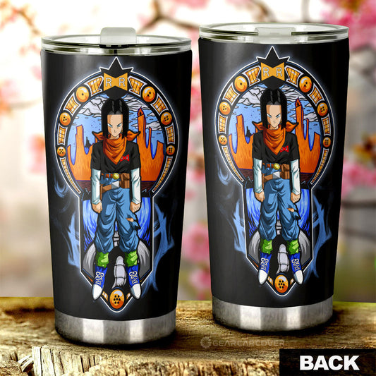 Android 17 Tumbler Cup Custom Dragon Ball Car Interior Accessories - Gearcarcover - 2