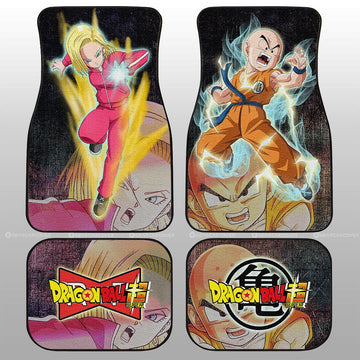 Android 18 And Krillin Car Floor Mats Custom Dragon Ball Anime Car Accessories - Gearcarcover - 1