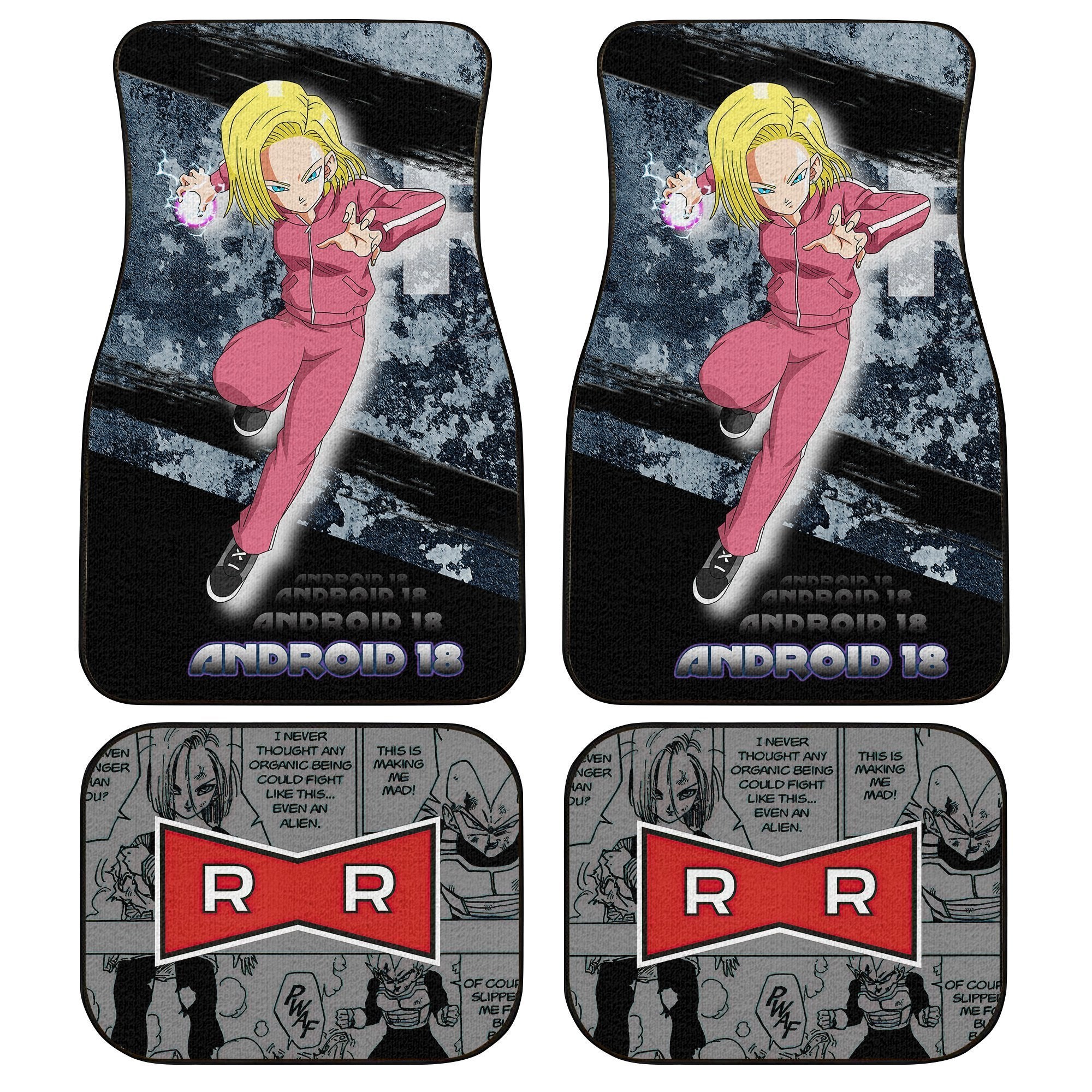 Android 18 Car Floor Mats Custom Anime Dragon Ball Car Accessories - Gearcarcover - 1