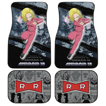 Android 18 Car Floor Mats Custom Anime Dragon Ball Car Accessories - Gearcarcover - 1