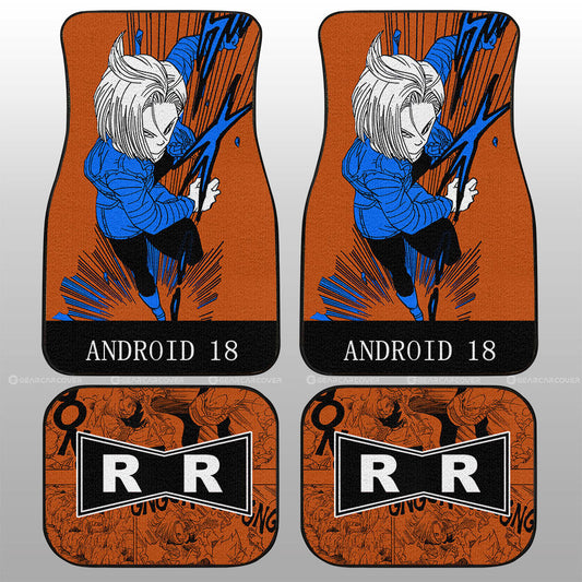 Android 18 Car Floor Mats Custom Dragon Ball Anime Manga Color Style - Gearcarcover - 2
