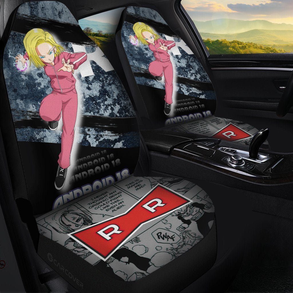 Android 18 Car Seat Covers Custom Anime Dragon Ball Car Interior Accessories - Gearcarcover - 1