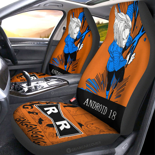 Android 18 Car Seat Covers Custom Dragon Ball Anime Manga Color Style - Gearcarcover - 2