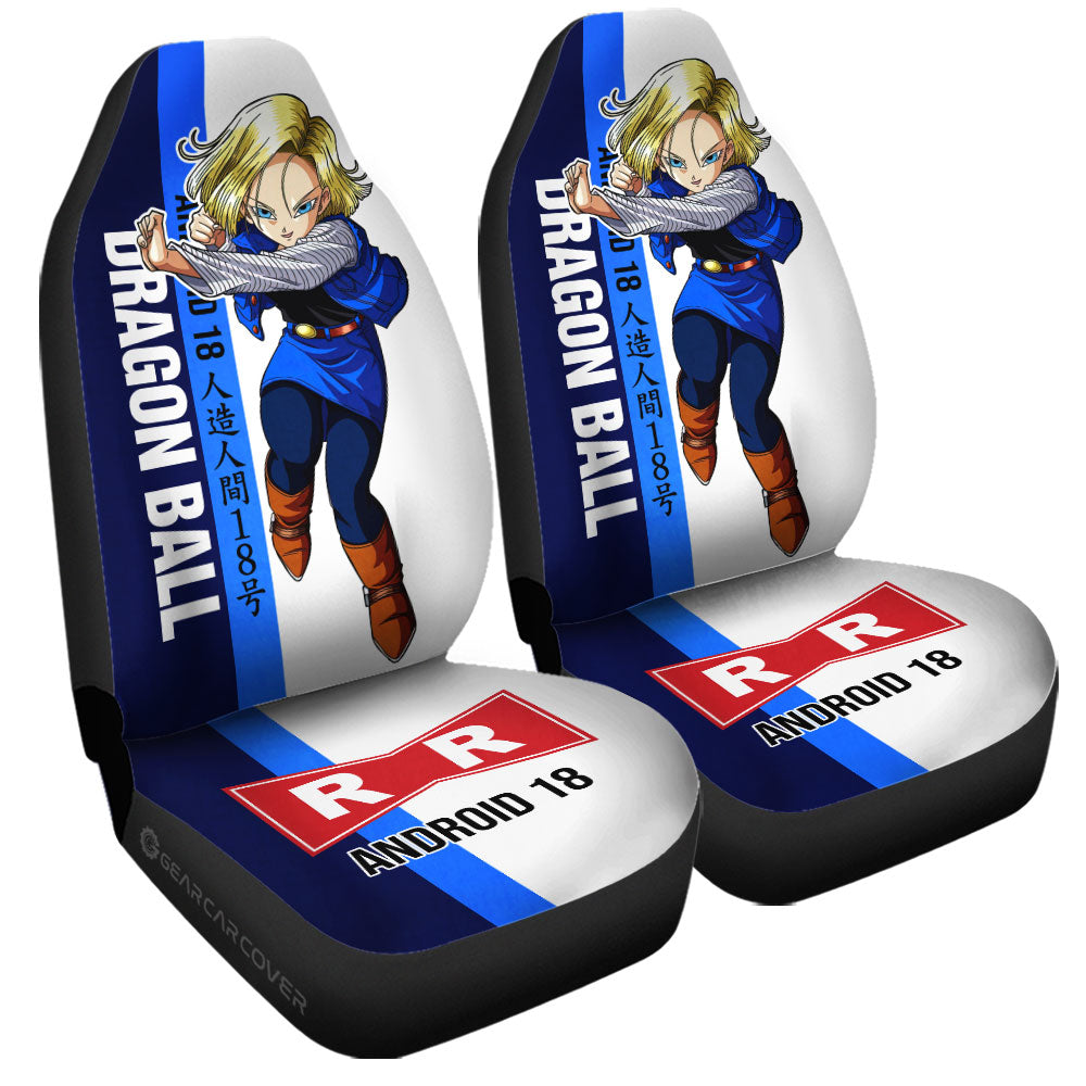 Android 18 Car Seat Covers Custom Dragon Ball Car Accessories For Anime Fans - Gearcarcover - 3