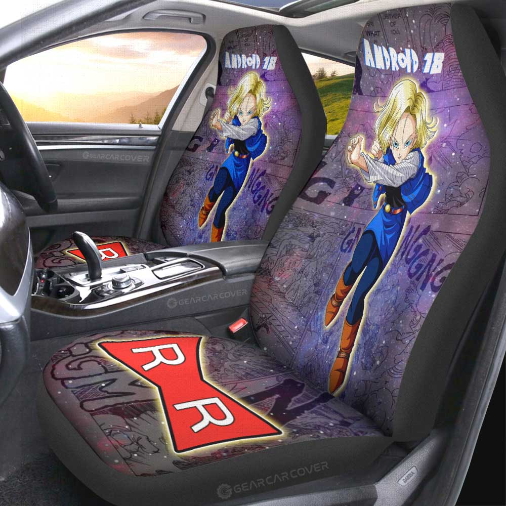 Android 18 Car Seat Covers Custom Galaxy Style Dragon Ball Anime Car Accessories - Gearcarcover - 2