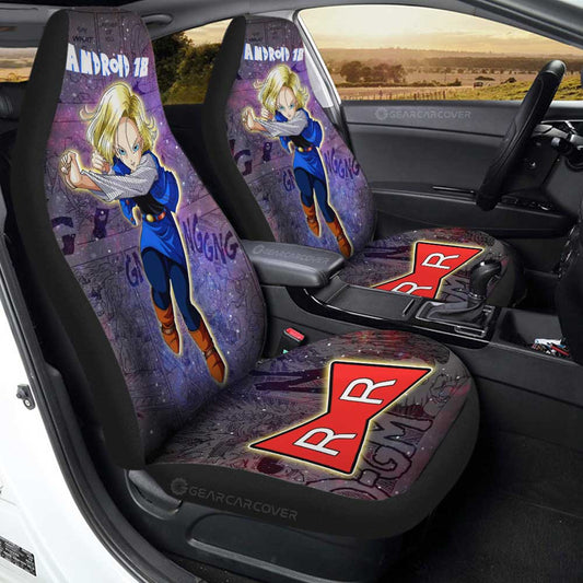 Android 18 Car Seat Covers Custom Galaxy Style Dragon Ball Anime Car Accessories - Gearcarcover - 1