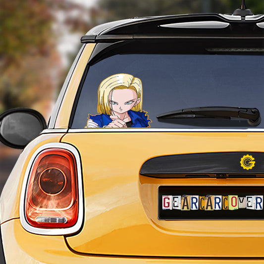 Android 18 Car Sticker Custom Dragon Ball Anime Car Accessories - Gearcarcover - 1