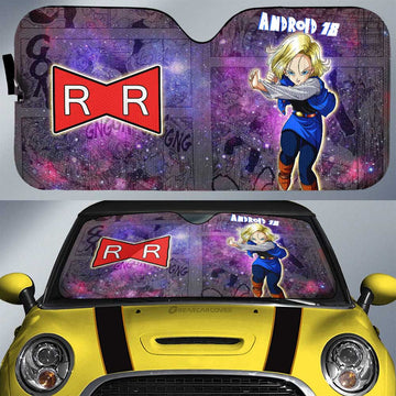 Android 18 Car Sunshade Custom Dragon Ball Anime Car Accessories Galaxy Style - Gearcarcover - 1