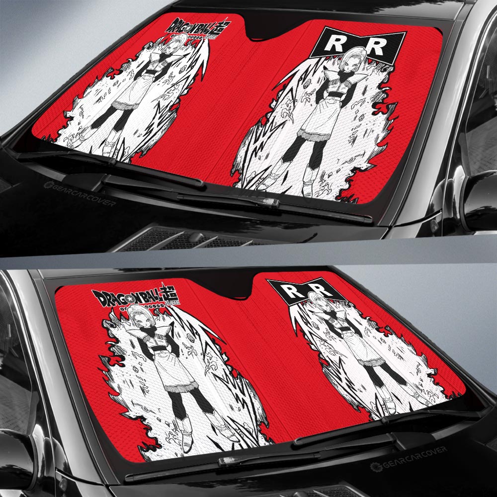 Android 18 Car Sunshade Custom Dragon Ball Anime Car Accessories Manga Style For Fans - Gearcarcover - 2