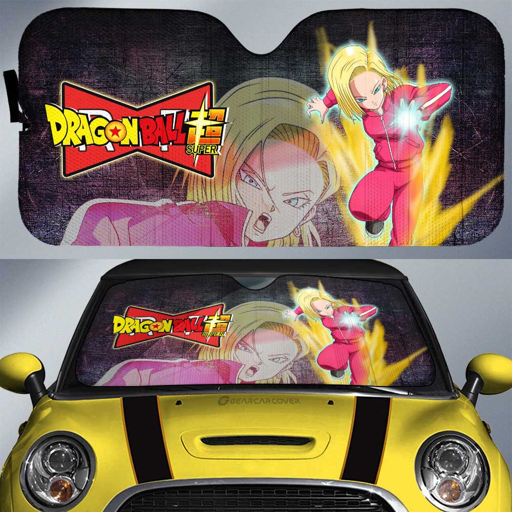 Android 18 Car Sunshade Custom Dragon Ball Anime Car Interior Accessories - Gearcarcover - 1