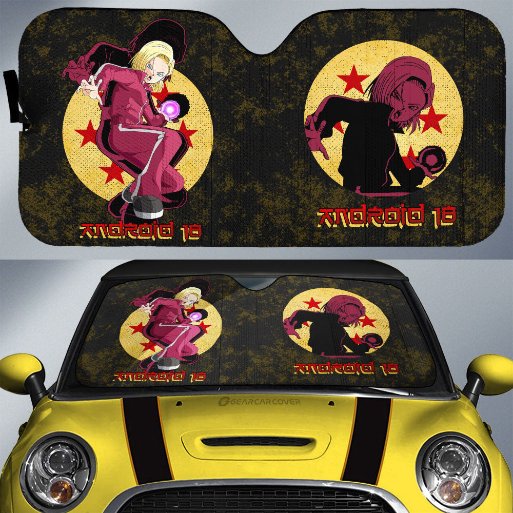 Android 18 Car Sunshade Custom Dragon Ball Anime Car Interior Accessories - Gearcarcover - 1