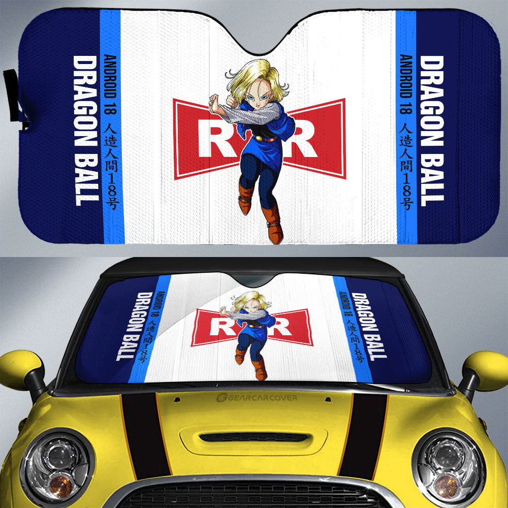 Android 18 Car Sunshade Custom Dragon Ball Car Accessories For Anime Fans - Gearcarcover - 1