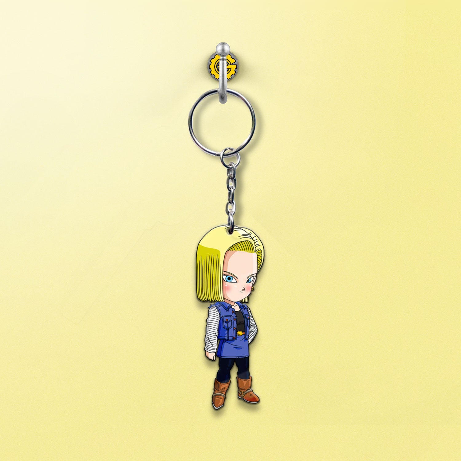 Android 18 Keychain Custom Dragon Ball Anime Car Accessories