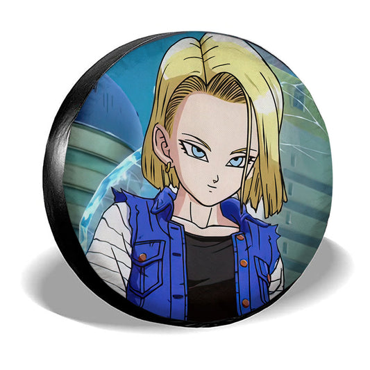 Android 18 Spare Tire Covers Custom Dragon Ball Anime Car Accessories - Gearcarcover - 2