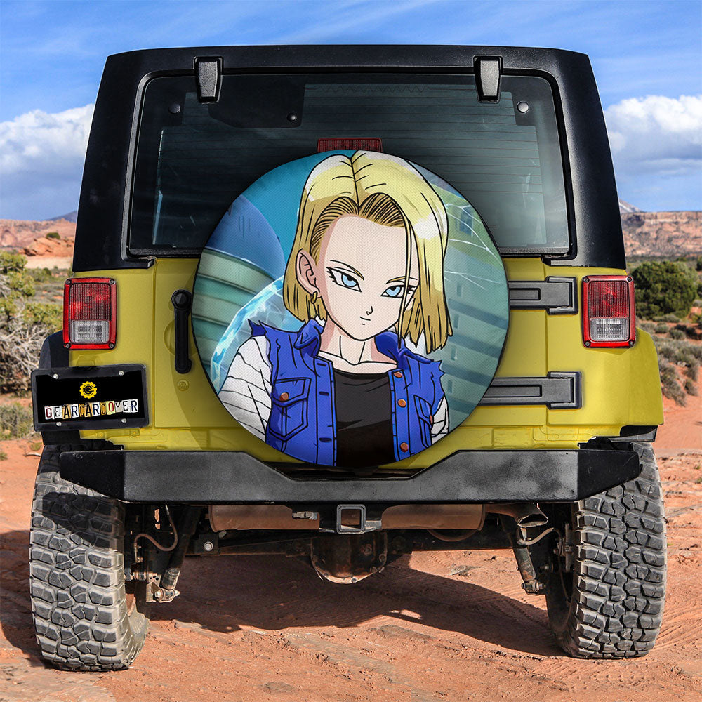 Android 18 Spare Tire Covers Custom Dragon Ball Anime Car Accessories - Gearcarcover - 3