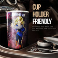 Android 18 Tumbler Cup Custom Dragon Ball Anime Car Accessories Galaxy Style - Gearcarcover - 2