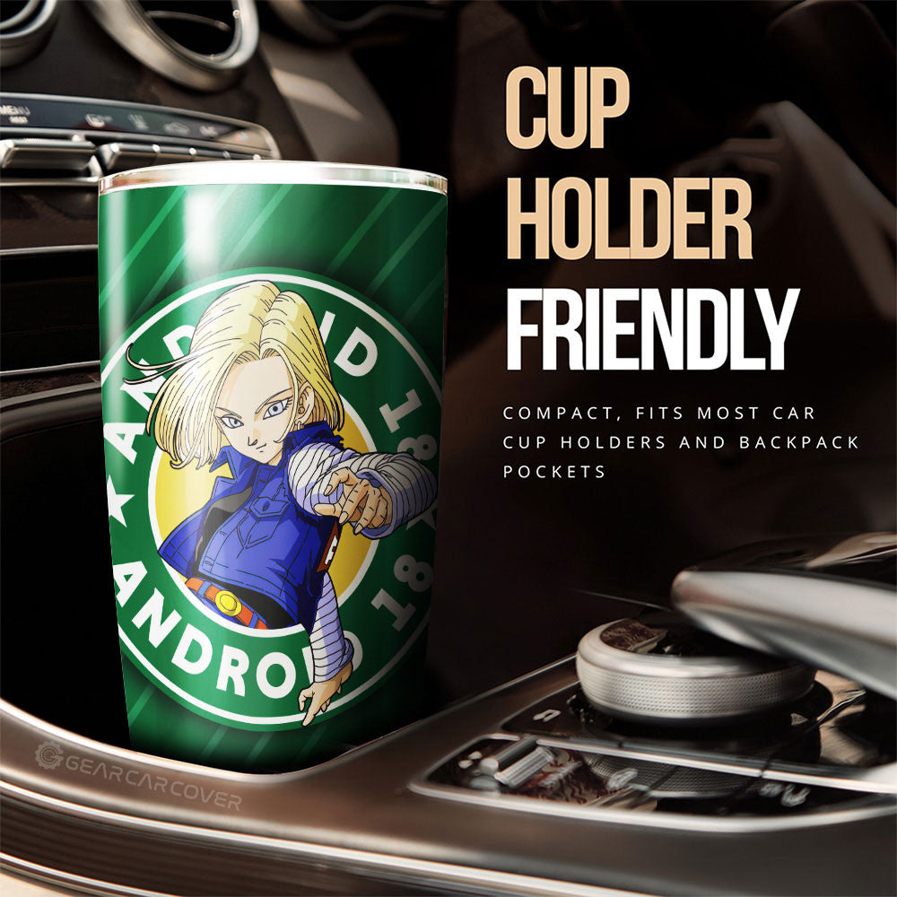 Android 18 Tumbler Cup Custom Dragon Ball Anime Car Accessories - Gearcarcover - 2
