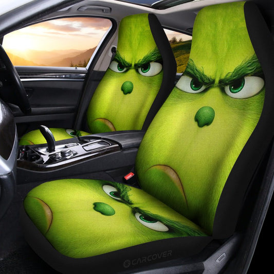 Angry Grinch Car Seat Covers Custom Car Accessories Christmas Decorations - Gearcarcover - 2