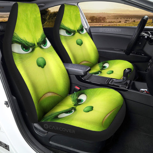 Angry Grinch Car Seat Covers Custom Car Accessories Christmas Decorations - Gearcarcover - 1