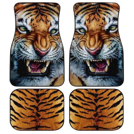 Angry Tiger Car Floor Mats Custom Wild Animal Car Accessories - Gearcarcover - 1