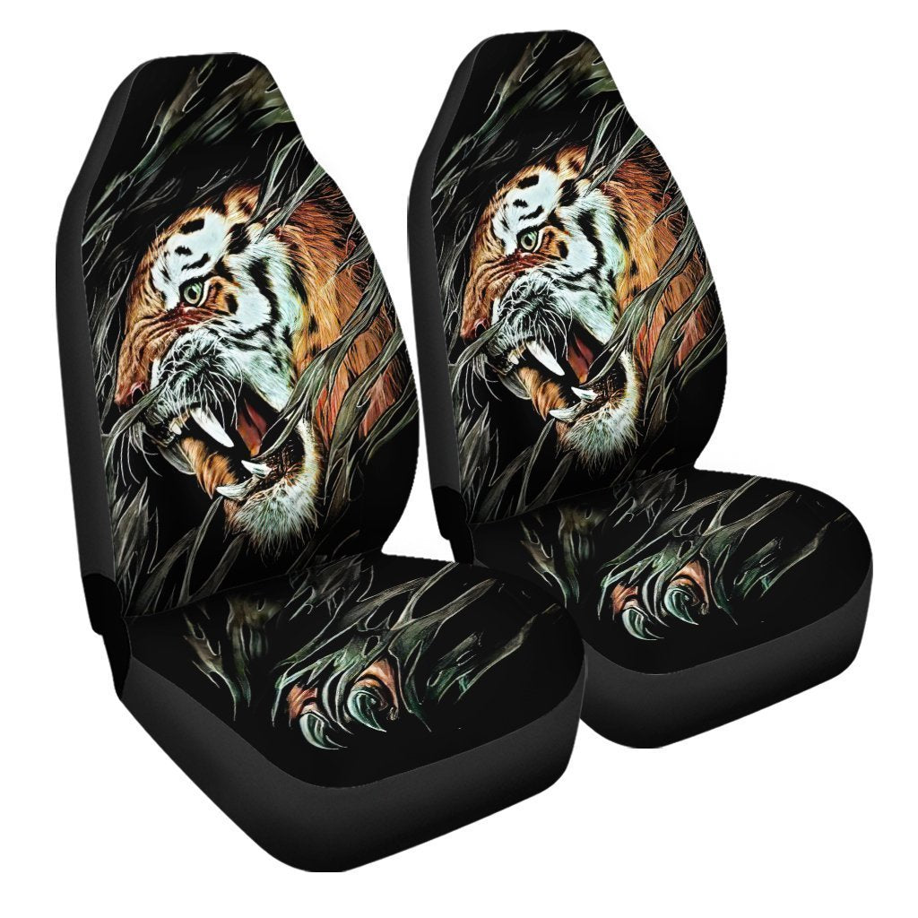 Angry Tiger Car Seat Covers Custom Tiger Car Accessories - Gearcarcover - 3