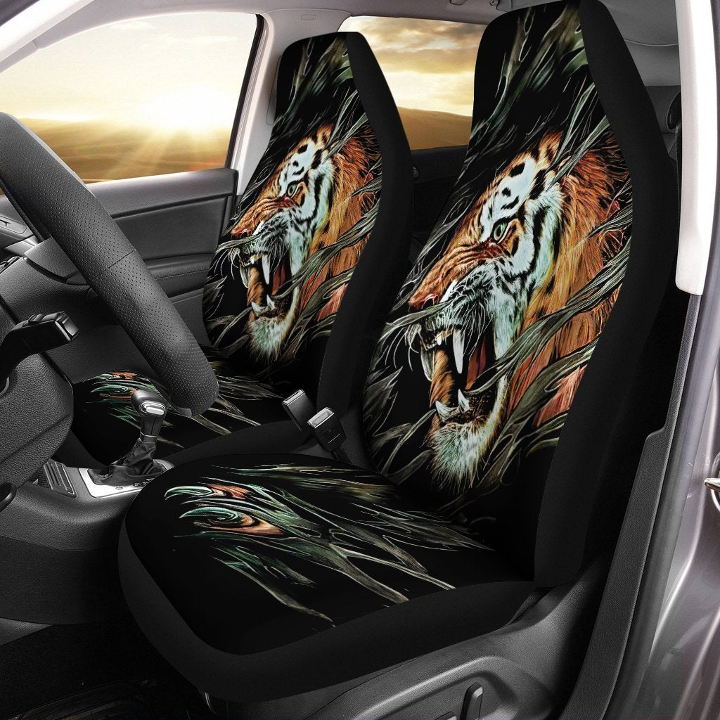 Angry Tiger Car Seat Covers Custom Tiger Car Accessories - Gearcarcover - 1