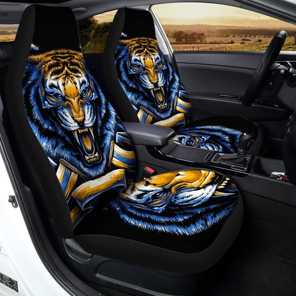 Angry Tiger Face Car Seat Covers Custom Tiger Car Accessories - Gearcarcover - 2