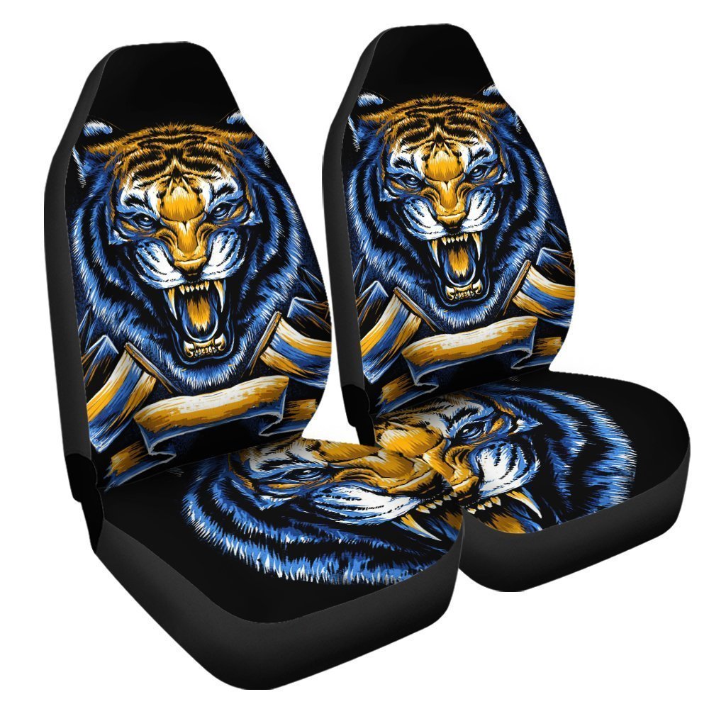 Angry Tiger Face Car Seat Covers Custom Tiger Car Accessories - Gearcarcover - 3