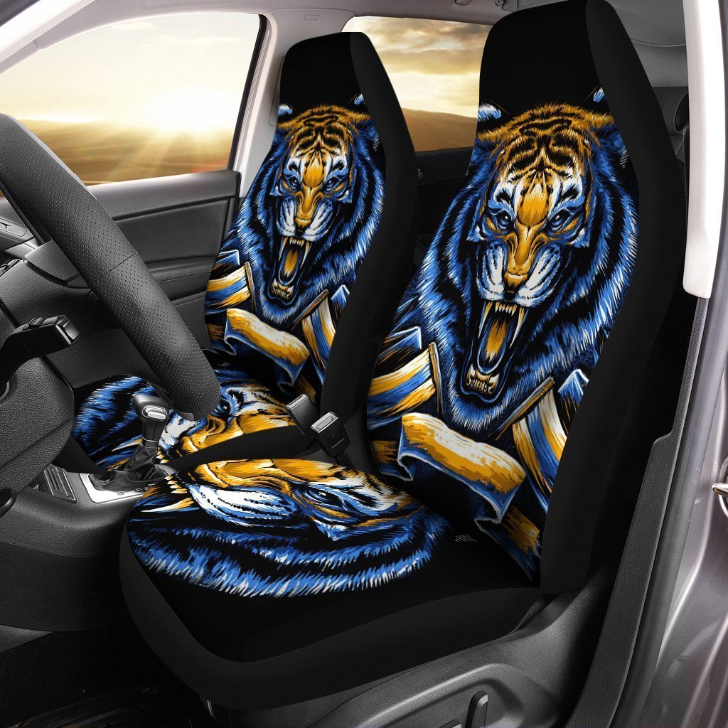 Angry Tiger Face Car Seat Covers Custom Tiger Car Accessories - Gearcarcover - 1