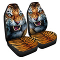 Angry Tiger Face Car Seat Covers Custom Wild Animal Car Accessories - Gearcarcover - 3