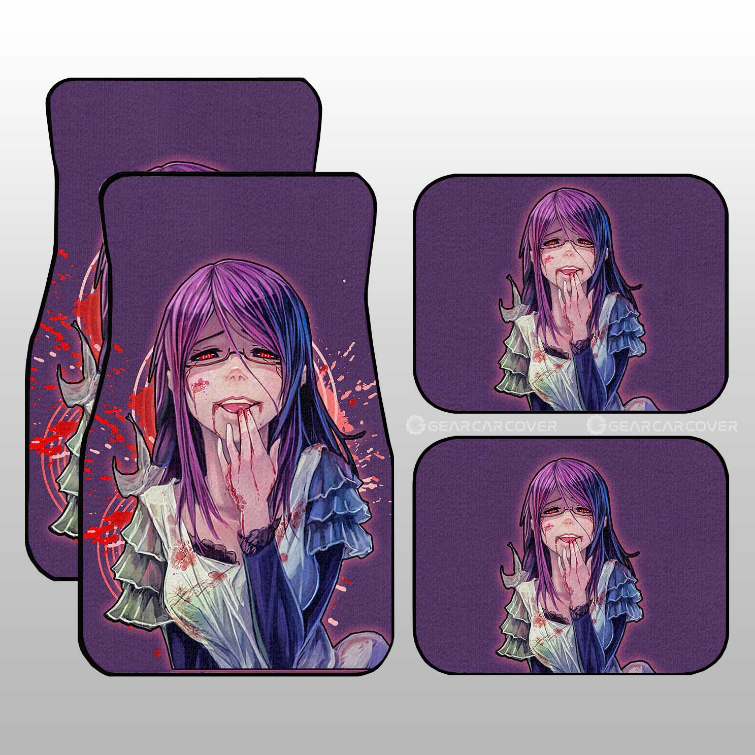 Anime Girl Rize Kamishiro Car Floor Mats Custom Tokyo Ghoul Anime - Gearcarcover - 1