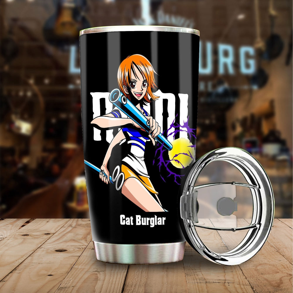 Anime One Piece Nami Personalized Tumbler Cup Custom Name Car Accessories - Gearcarcover - 2