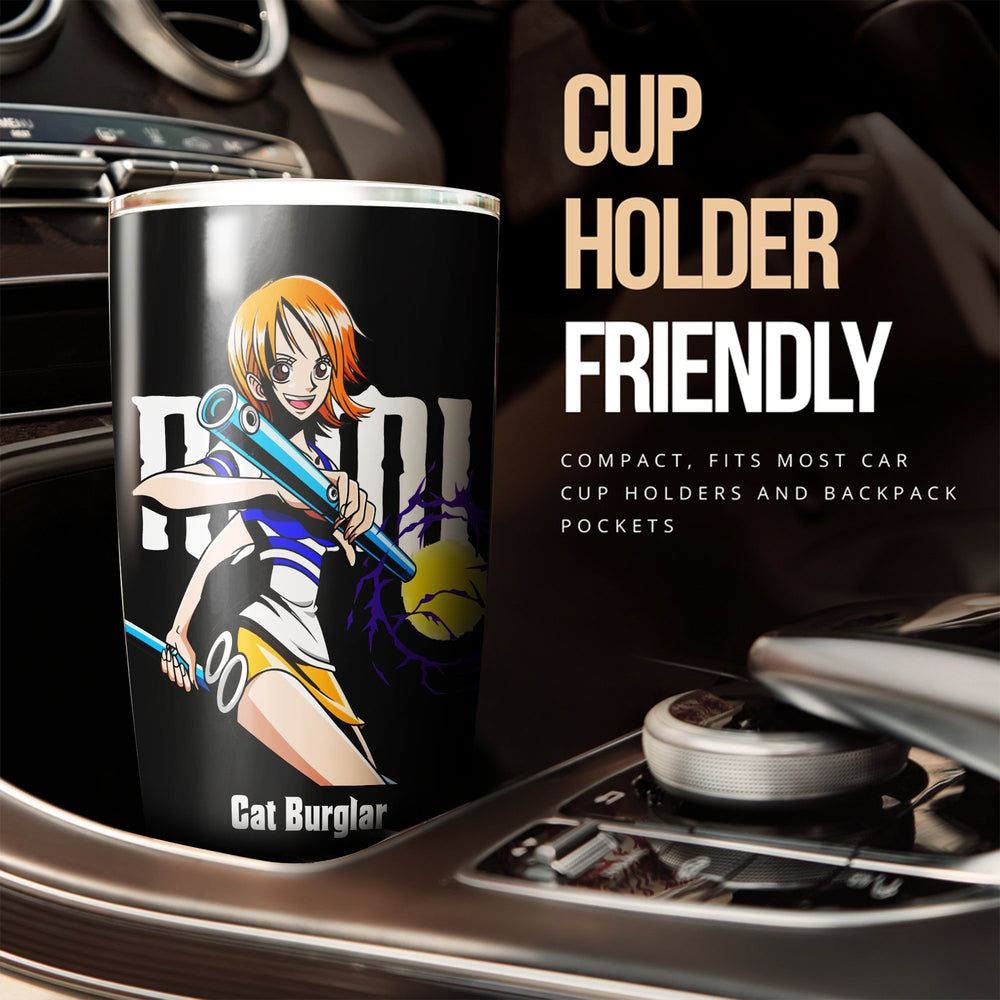 Anime One Piece Nami Personalized Tumbler Cup Custom Name Car Accessories - Gearcarcover - 3