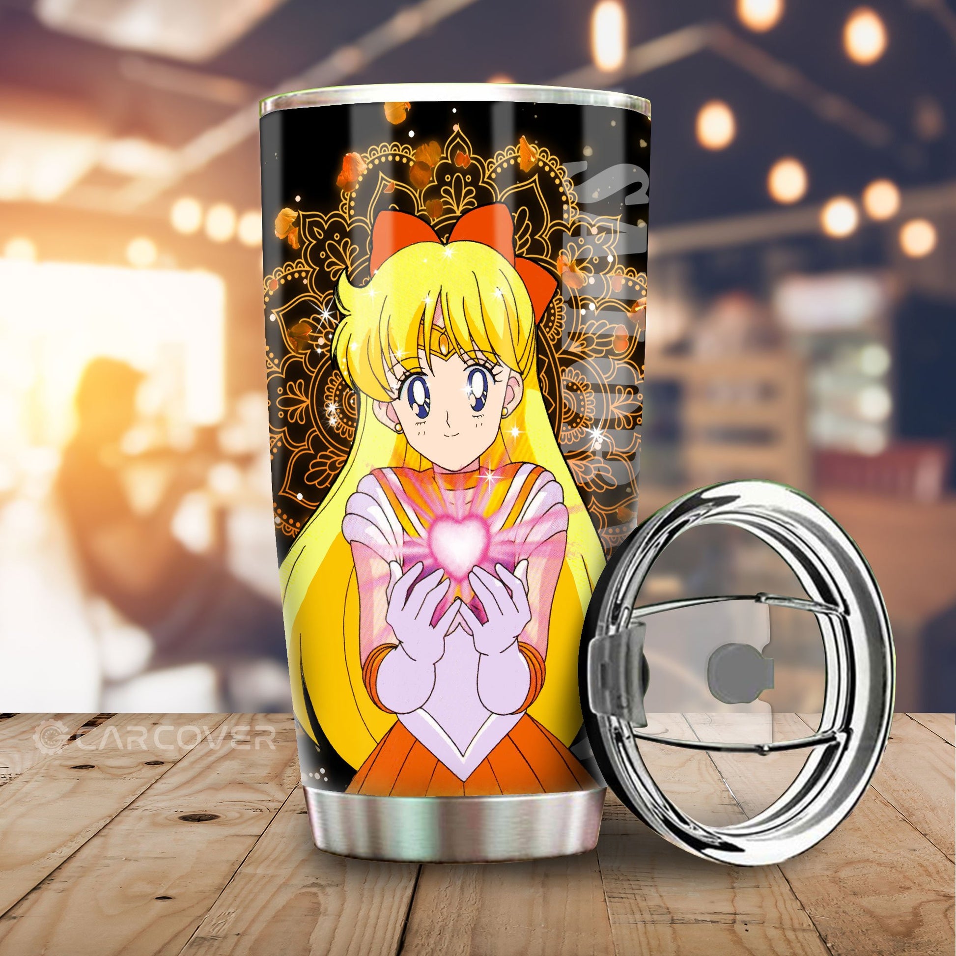 Anime Sailor Moon Tumbler Cup Custom Sailor Venus Car Interior Accessories - Gearcarcover - 1