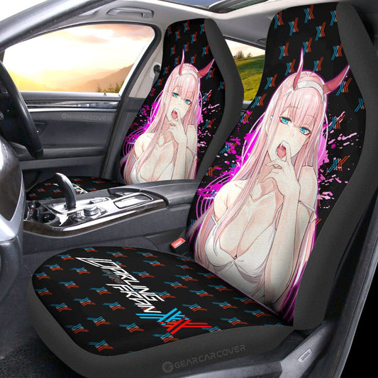 Anime Sexy Girl Code:002 Zero Two Car Seat Covers Custom DARLING In The FRANXX Anime - Gearcarcover - 2