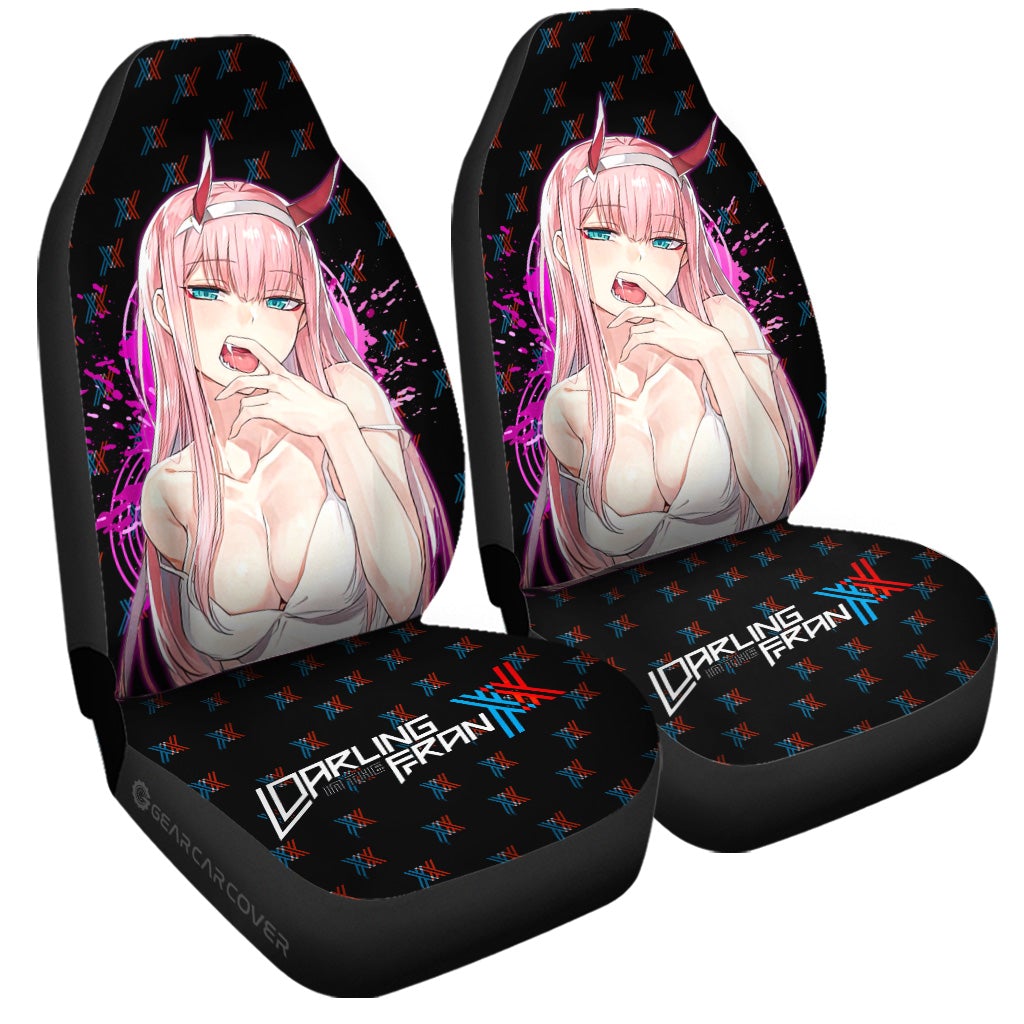 Anime Sexy Girl Code:002 Zero Two Car Seat Covers Custom DARLING In The FRANXX Anime - Gearcarcover - 3