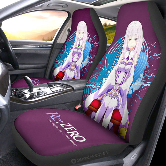 Anime Sexy Girl Emilia Car Seat Covers Custom Re:Zero Anime Car Accessories - Gearcarcover - 2