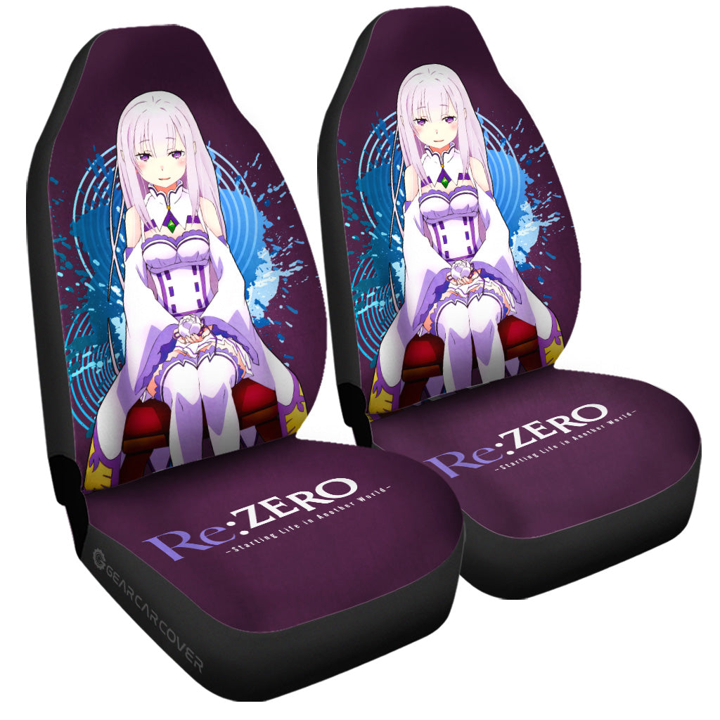 Anime Sexy Girl Emilia Car Seat Covers Custom Re:Zero Anime Car Accessories - Gearcarcover - 3