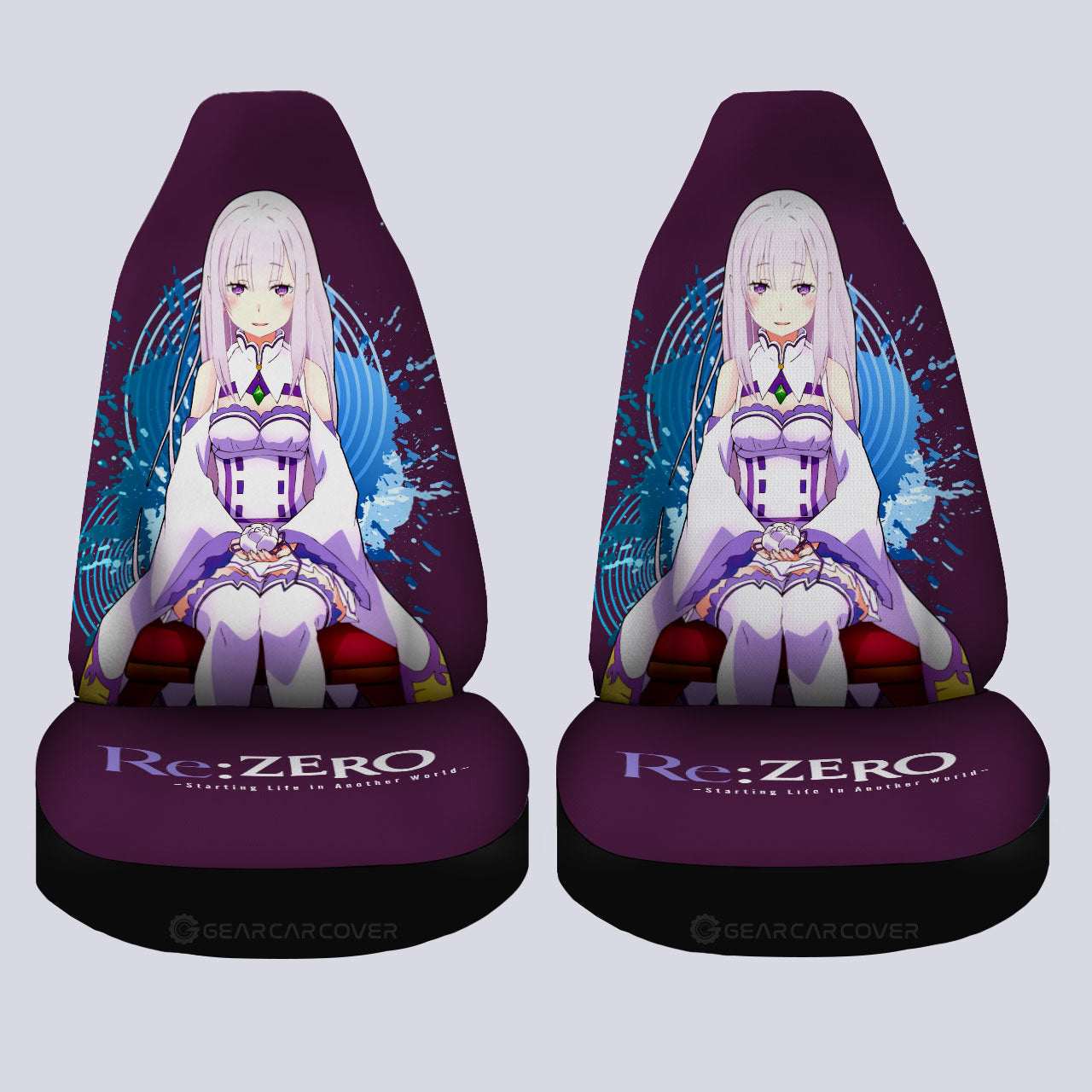 Anime Sexy Girl Emilia Car Seat Covers Custom Re:Zero Anime Car Accessories - Gearcarcover - 4