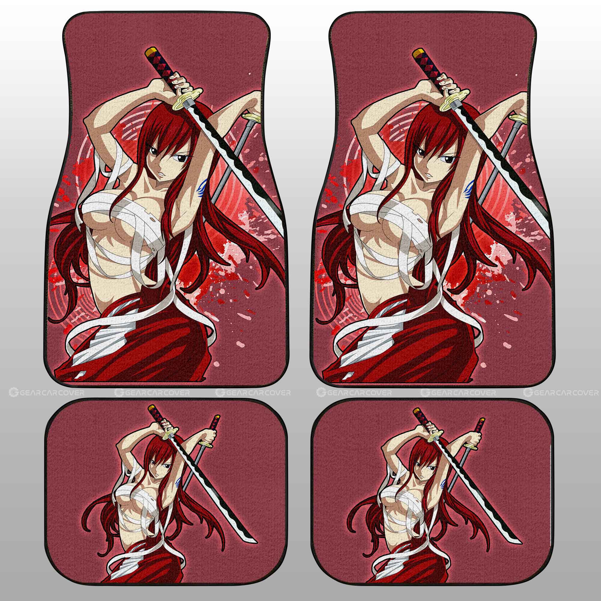 Anime Sexy Girl Erza Scarlet Car Floor Mats Custom Fairy Tail Anime