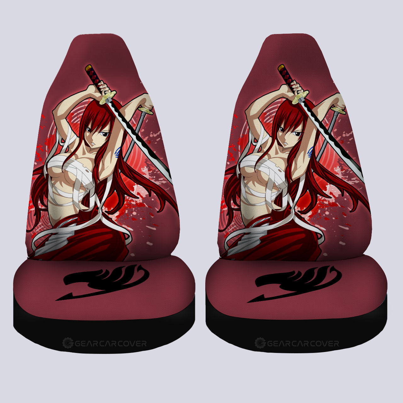 Anime Sexy Girl Erza Scarlet Car Seat Covers Custom Fairy Tail Anime