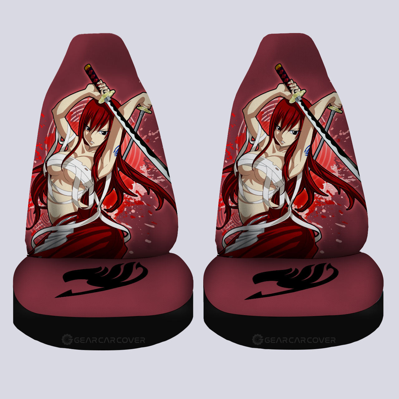 Anime Sexy Girl Erza Scarlet Car Seat Covers Custom Fairy Tail Anime - Gearcarcover - 4