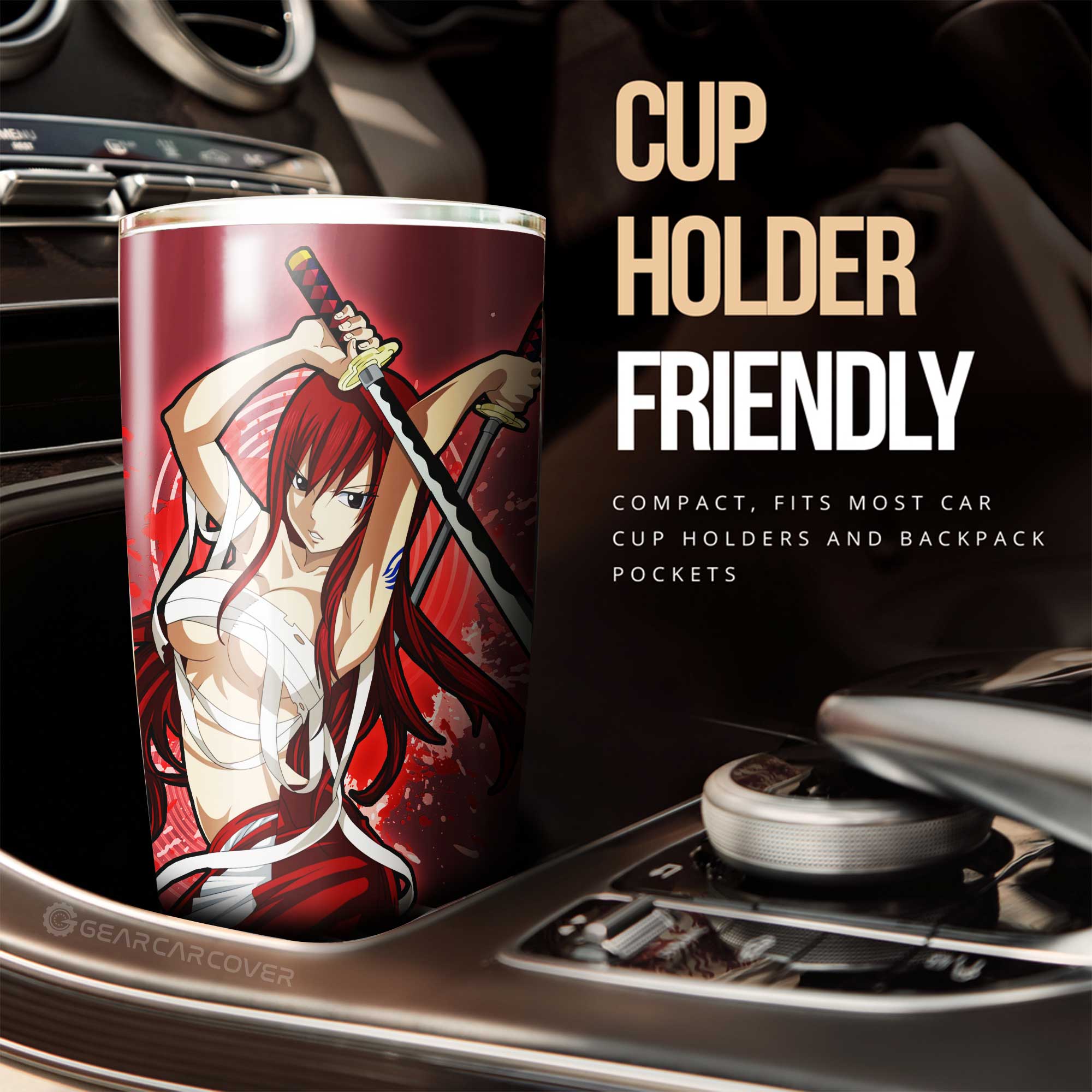 Anime Sexy Girl Erza Scarlet Tumbler Cup Custom Fairy Tail Anime