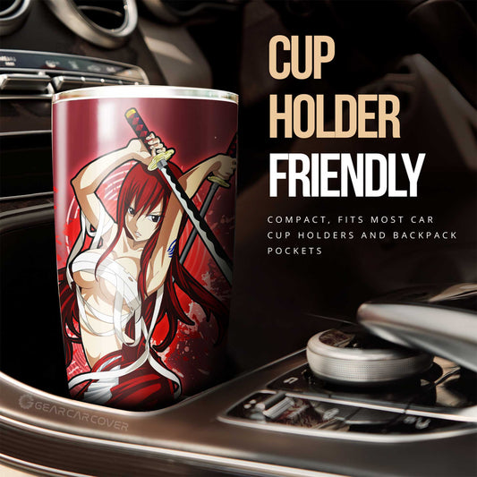 Anime Sexy Girl Erza Scarlet Tumbler Cup Custom Fairy Tail Anime - Gearcarcover - 2