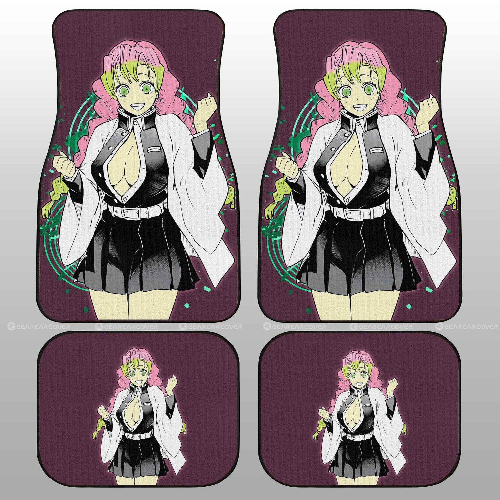 Anime Sexy Girl Kanroji Mitsuri Car Floor Mats Custom Demon Slayer Ani