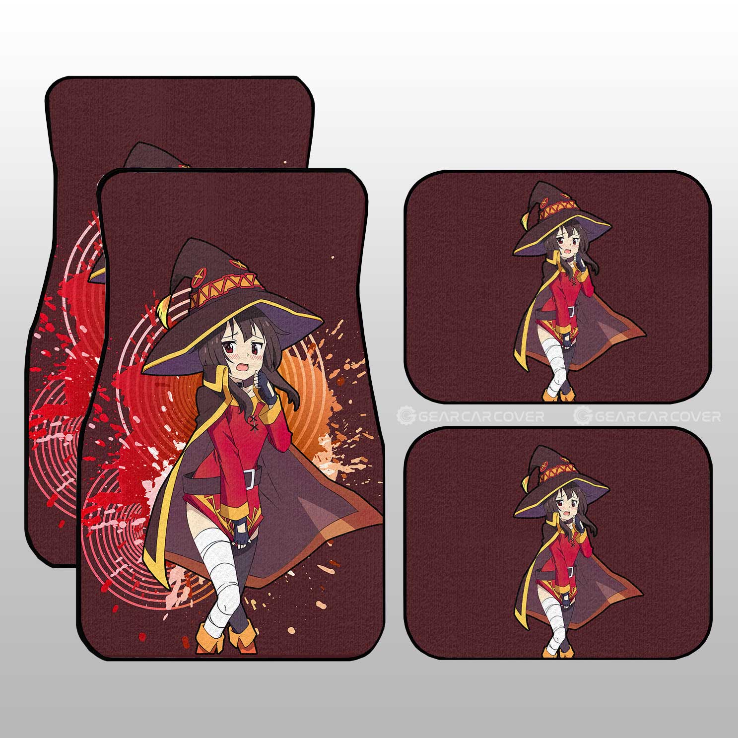 Anime Sexy Girl Megumin Car Floor Mats Custom KonoSuba Anime Car Accessories - Gearcarcover - 1